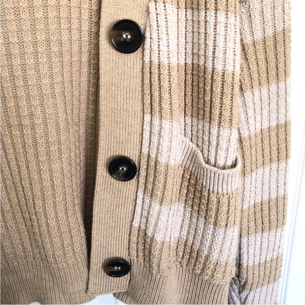 Evereve Tan and Cream Striped Cardigan Cami Set - Picture 4 of 11